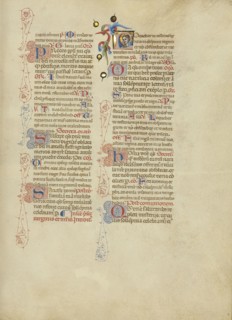 Initial L: Saint Prisca; Master of the Brussels Initials, Italian, active about 1389 - 1410, Bologna, Emilia-Romagna, Italy