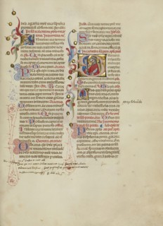 Initial I: Saint Valentinus; Initial S: Saint Peter; Master of the Brussels Initials, Italian, active about 1389 - 1410