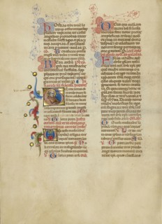 Initial G: Saint Francis; Master of the Brussels Initials, Italian, active about 1389 - 1410, Bologna, Emilia-Romagna, Italy