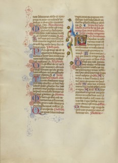 Initial L: Saint Cecilia; Master of the Brussels Initials, Italian, active about 1389 - 1410, Bologna, Emilia-Romagna, Italy