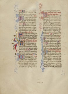 Initial N: The Cross; Master of the Brussels Initials, Italian, active about 1389 - 1410, Bologna, Emilia-Romagna, Italy