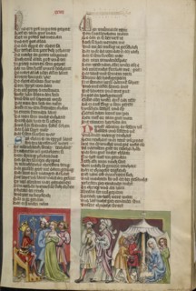 Sarah before Pharaoh; Discussion of Abraham and Lot about the Division of the Land; Regensburg, Bavaria, Germany; about 1400