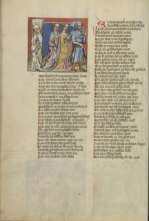 Lot's Wife Becomes a Pillar of Salt; Regensburg, Bavaria, Germany; about 1400 - 1410; Tempera colors, gold, silver paint