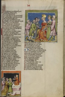 Moses as Adviser; The Judgment of the Other Advisers; Regensburg, Bavaria, Germany; about 1400 - 1410; Tempera colors, gold