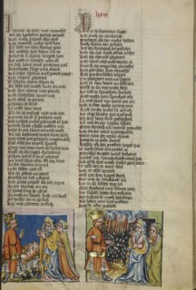 The Cattle Plague; The Hail Storm; Regensburg, Bavaria, Germany; about 1400 - 1410; Tempera colors, gold, silver paint, and ink