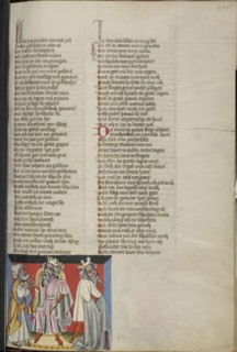 David's Penance after the Census; Regensburg, Bavaria, Germany; about 1400 - 1410; Tempera colors, gold, silver paint, and ink