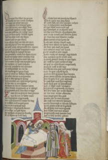 Joachim and Anna in the Temple; Regensburg, Bavaria, Germany; about 1400 - 1410; Tempera colors, gold, silver paint, and ink