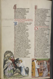 The Annunciation to Joachim; The Annunciation to Anna; Regensburg, Bavaria, Germany; about 1400 - 1410; Tempera colors, gold