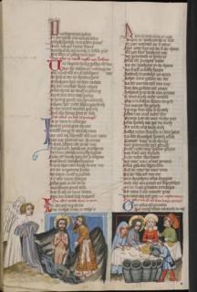 The Baptism of Christ; The Marriage at Cana; Regensburg, Bavaria, Germany; about 1400 - 1410; Tempera colors, gold, silver paint