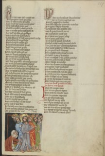 The Healing of a Woman with an Issue of Blood; Regensburg, Bavaria, Germany; about 1400 - 1410; Tempera colors, gold, silver