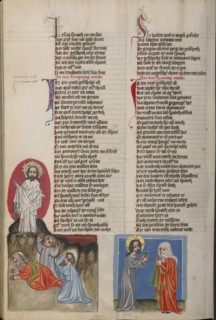 The Transfiguration; Jesus before the Syro-Phoenician Woman; Regensburg, Bavaria, Germany; about 1400 - 1410; Tempera colors