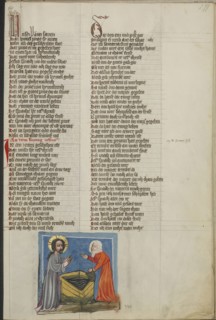 Christ and the Woman of Samaria; Regensburg, Bavaria, Germany; about 1400 - 1410; Tempera colors, gold, silver paint, and ink
