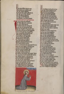 Christ Praying in the Desert; Regensburg, Bavaria, Germany; about 1400 - 1410; Tempera colors, gold, silver paint, and ink
