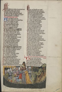 The Betrayal of Christ; Regensburg, Bavaria, Germany; about 1400 - 1410; Tempera colors, gold, silver paint, and ink