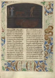 The Torment of Thieves: Tondal Leads a Cow Across a Nail-studded Bridge; Simon Marmion, Flemish, active 1450 - 1489