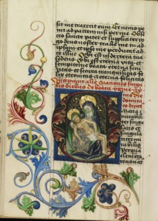 Initial O: The Pietà; Workshop of Valentine Noh, Bohemian, active 1470s, Prague, Bohemia, Czech Republic; about 1470 - 1480