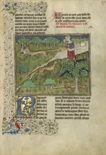 Foxes and their Ruses; Brittany, France; about 1430–1440; Tempera colors, gold paint, silver paint, and gold leaf on parchment