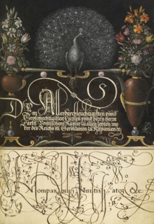 Flower Arrangements, Peacock, Butterflies, and Insect; Joris Hoefnagel, Flemish , Hungarian, 1542 - 1600, and Georg Bocskay