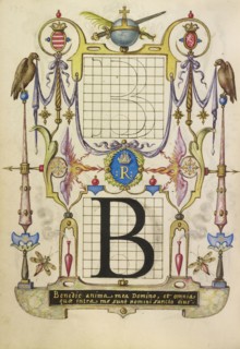 Guide for Constructing the Letter B; Joris Hoefnagel, Flemish , Hungarian, 1542 - 1600, Vienna, Austria; about 1591 - 1596