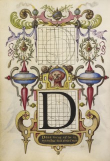 Guide for Constructing the Letter D; Joris Hoefnagel, Flemish , Hungarian, 1542 - 1600, Vienna, Austria; about 1591 - 1596