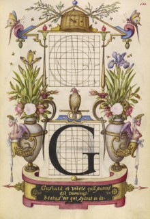 Guide for Constructing the Letter G; Joris Hoefnagel, Flemish , Hungarian, 1542 - 1600, Vienna, Austria; about 1591 - 1596