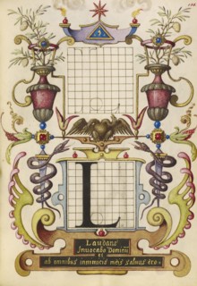 Guide for Constructing the Letter L; Joris Hoefnagel, Flemish , Hungarian, 1542 - 1600, Vienna, Austria; about 1591 - 1596