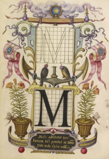 Guide for Constructing the Letter M; Joris Hoefnagel, Flemish , Hungarian, 1542 - 1600, Vienna, Austria; about 1591 - 1596