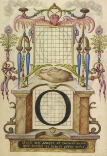 Guide for Constructing the Letter O; Joris Hoefnagel, Flemish , Hungarian, 1542 - 1600, Vienna, Austria; about 1591 - 1596