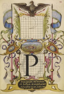 Guide for Constructing the Letter P; Joris Hoefnagel, Flemish , Hungarian, 1542 - 1600, Vienna, Austria; about 1591 - 1596