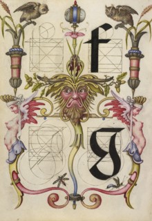 Guide for Constructing the Letters f and g; Joris Hoefnagel, Flemish , Hungarian, 1542 - 1600, Vienna, Austria; about 1591