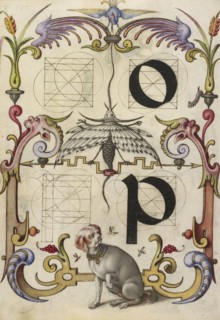Guide for Constructing the Letters o and p; Joris Hoefnagel, Flemish , Hungarian, 1542 - 1600, Vienna, Austria; about 1591