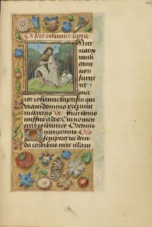 Initial I: Saint John the Baptist in the Wilderness; Master of the Dresden Prayer Book or workshop, Flemish, active about 1480
