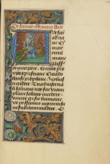 Initial A: Saint Adrian; Master of the Dresden Prayer Book or workshop, Flemish, active about 1480 - 1515, Bruges, Belgium