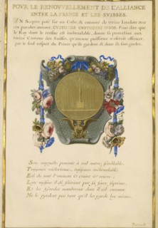 Escutcheon with a Medal; Jacques Bailly, French, 1634 - 1679, Paris, France; about 1663 - 1668; Gouache, gold, and ink