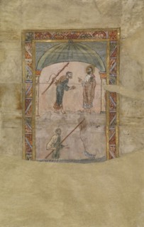 The Miracle of the Stater; Canterbury, ?, England; about 1000; Tempera colors, gold leaf, and ink on parchment; Leaf