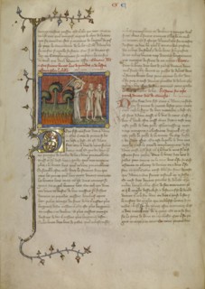 The Expulsion from Paradise; Master of Jean de Mandeville, French, active 1350 - 1370, Paris, France; about 1360 - 1370