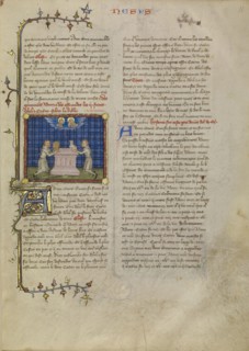 Cain and Abel Offering Gifts; Master of Jean de Mandeville, French, active 1350 - 1370, Paris, France; about 1360 - 1370