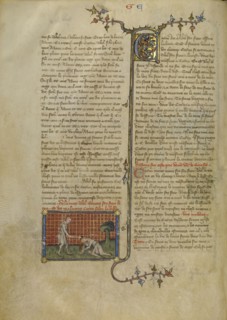 Cain Killing Abel; Master of Jean de Mandeville, French, active 1350 - 1370, Paris, France; about 1360 - 1370; Tempera colors
