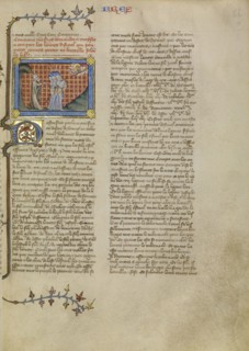 Moses and the Soldiers; Master of Jean de Mandeville, French, active 1350 - 1370, Paris, France; about 1360 - 1370; Tempera