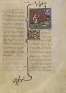 God Speaking to Joel; Master of Jean de Mandeville, French, active 1350 - 1370, Paris, France; about 1360 - 1370; Tempera