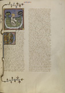 Saint John on Patmos; Master of Jean de Mandeville, French, active 1350 - 1370, Paris, France; about 1360 - 1370; Tempera