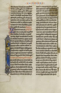 Initial I: God Speaking to Zechariah; Lille, probably, France; about 1270; Tempera colors, black ink, and gold leaf