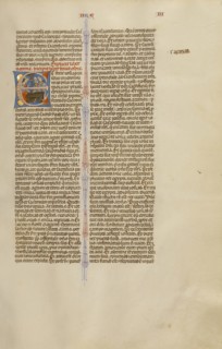 Initial E: Josiah Sacrificing at an Altar; Bologna, Emilia-Romagna, Italy; about 1280 - 1290; Tempera colors, gold leaf, and ink