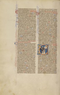Initial C: Dominicans Singing the Psalms; Bologna, Emilia-Romagna, Italy; about 1280 - 1290; Tempera colors, gold leaf, and ink