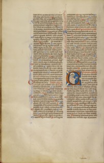 Initial C: A Dominican in Prayer; Bologna, Emilia-Romagna, Italy; about 1280 - 1290; Tempera colors, gold leaf, and ink