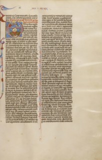 Initial A: Daniel in the Lions' Den; Bologna, Emilia-Romagna, Italy; about 1280 - 1290; Tempera colors, gold leaf, and ink