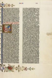 Initial E: Solomon and the Queen of Sheba; Circle of Stefan Lochner, German, died 1451, Cologne, Germany; about 1450; Gold leaf