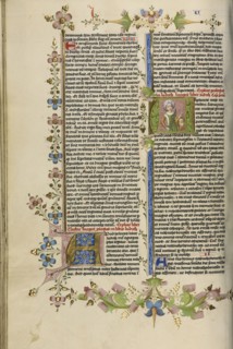 Initial A: Judith with the Head of Holofernes; Circle of Stefan Lochner, German, died 1451, Cologne, Germany; about 1450; Gold