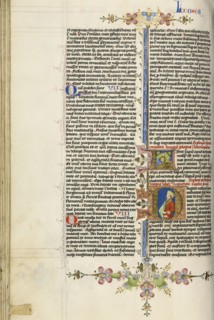 Initial D: A Prophet; Circle of Stefan Lochner, German, died 1451, Cologne, Germany; about 1450; Gold leaf, tempera