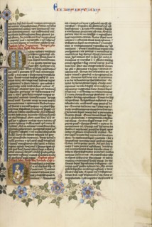Initial O: A Prophet; Circle of Stefan Lochner, German, died 1451, Cologne, Germany; about 1450; Gold leaf, tempera